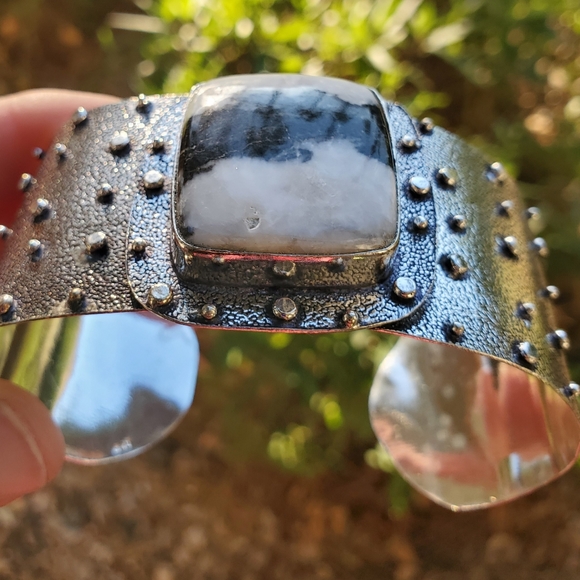 New Zebra Jasper Silver Cuff Bracelet. - Picture 11 of 16